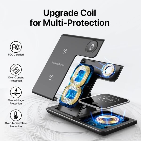 3-in-1 Foldable Wireless Charging Station – Fast 15W Charger for Phone, Watch & Earbuds - Image 3