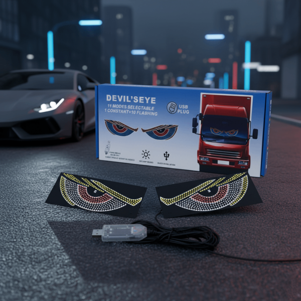 LED Demon Eyes Car Display – Interactive Winking Eyes Animation Panel for Windshield & Rear Window Decoration - Image 7