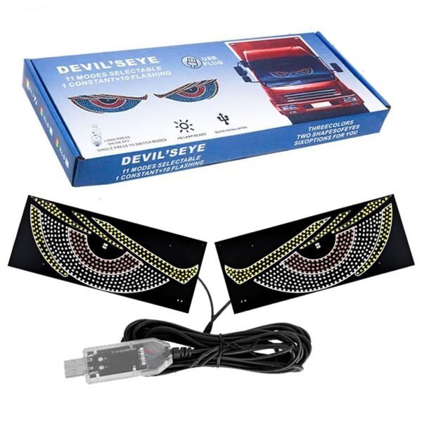LED Demon Eyes Car Display – Interactive Winking Eyes Animation Panel for Windshield & Rear Window Decoration - Image 1