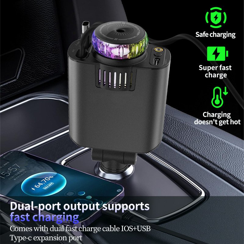 5-in-1 Car Phone Charger with Star Projection & Fragrance - Image 2