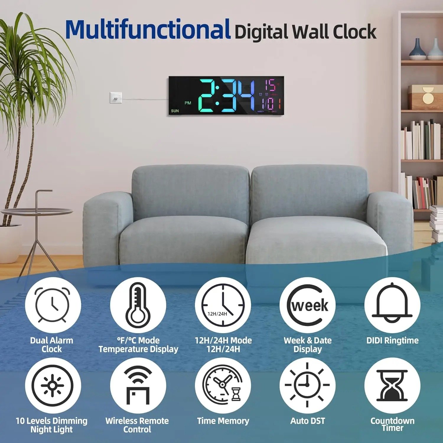 Large Modern Wall Clock – Remote Controlled! - Image 3