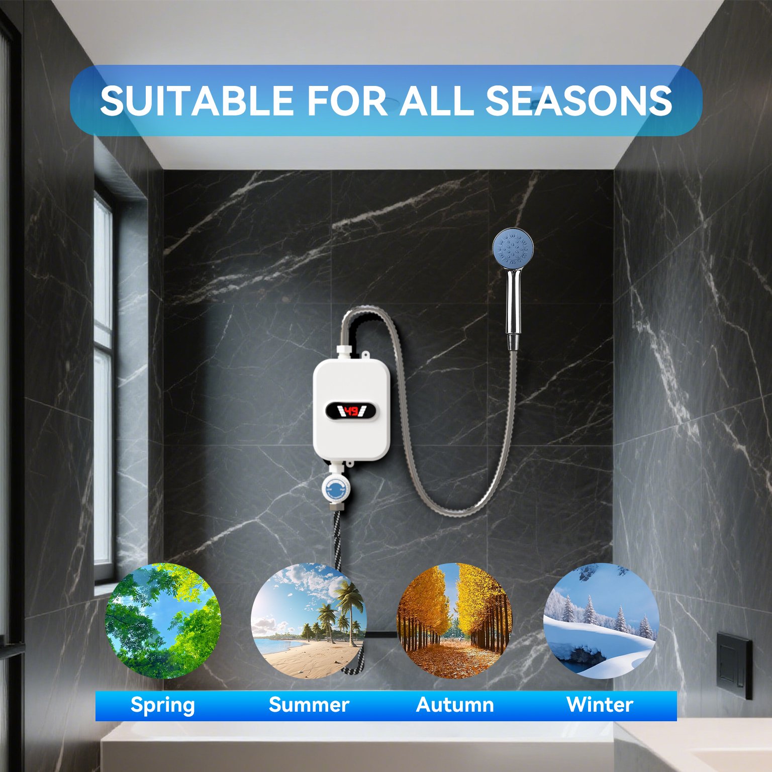 Mini Instant Electric Water Heater – 3.5kW LED, Tankless & Waterproof - Image 2