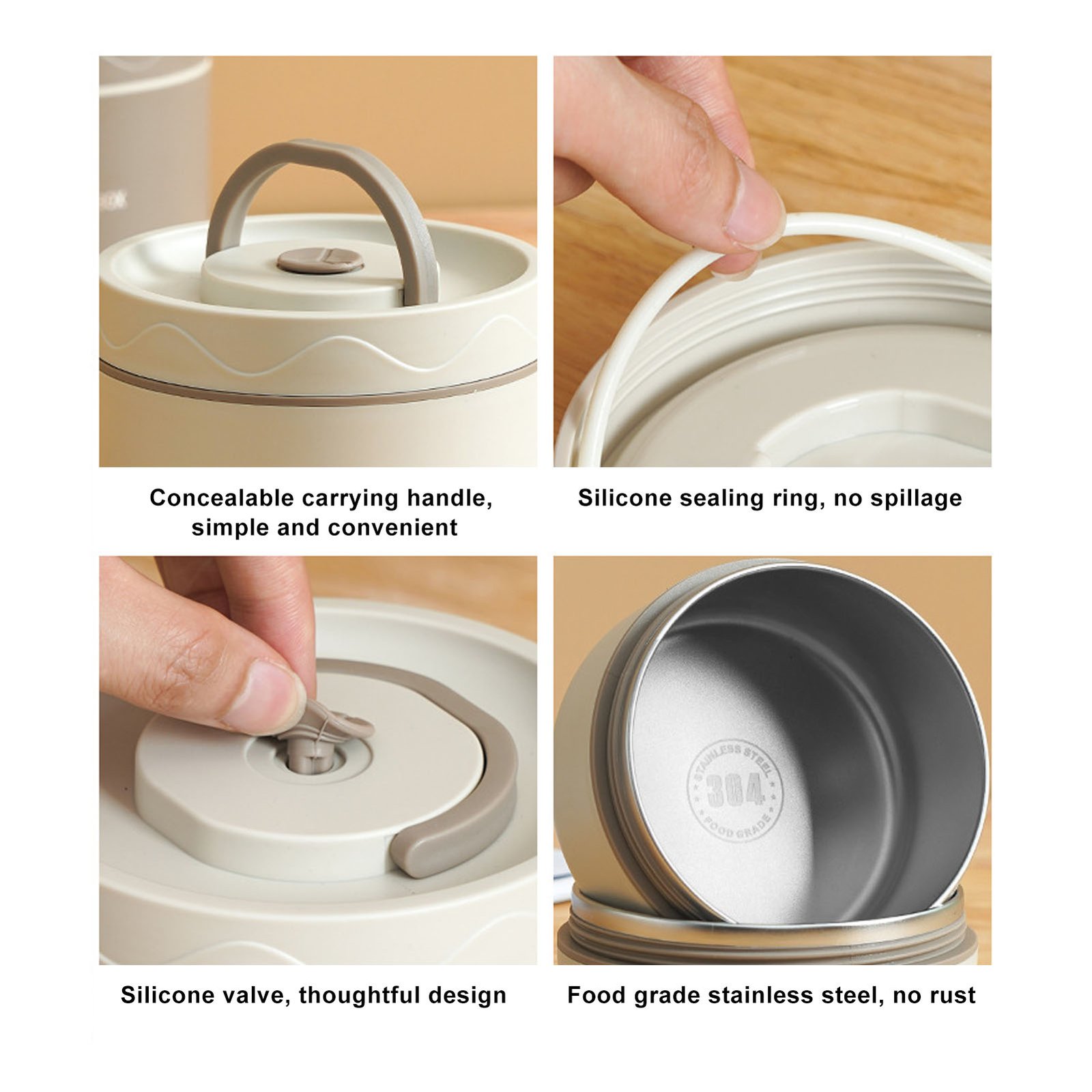 Stainless Steel Insulated Portable Lunch Box - Image 4