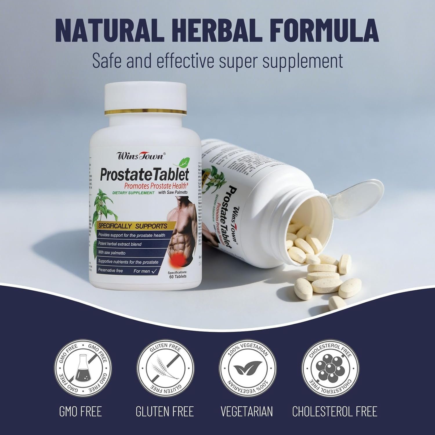 Prostate Health Tablets, Supports Men's Wellness, 60 Ct | With Saw Palmetto & Ginger Root, Supports Bladder Control, Prostate & Urinary Health - Image 3