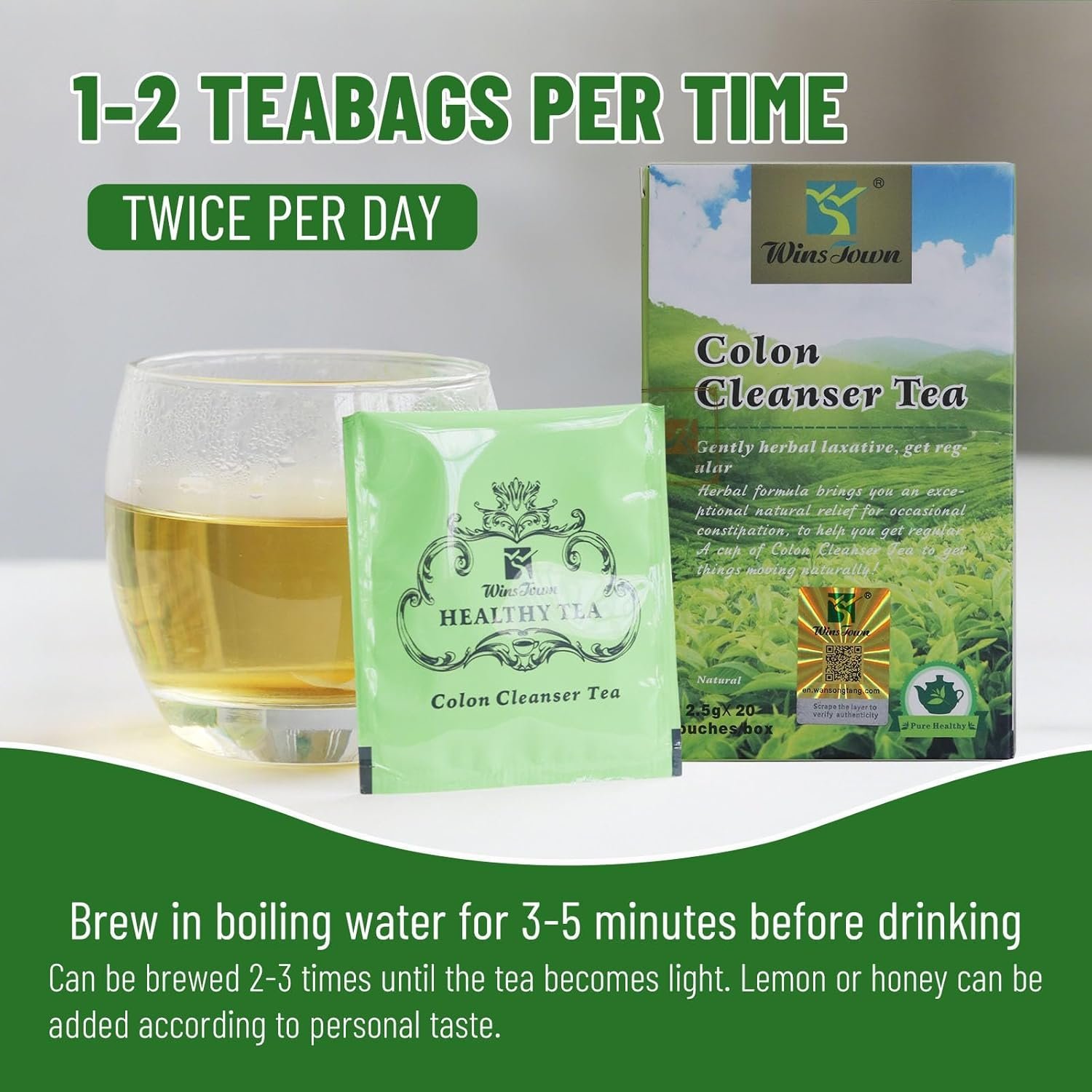 Colon Cleanser Tea, Natural Herbal Blend, 20 Teabags | Supports Regularity & Gut Comfort, Relieve Bloating, Digestive Health - Image 7