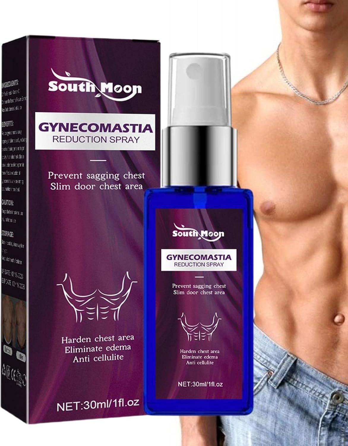 South Moon Spray Reduction Muscle Accelerating Hardening Spray Tighten Chest Muscle Fitness - 30ml - Image 4