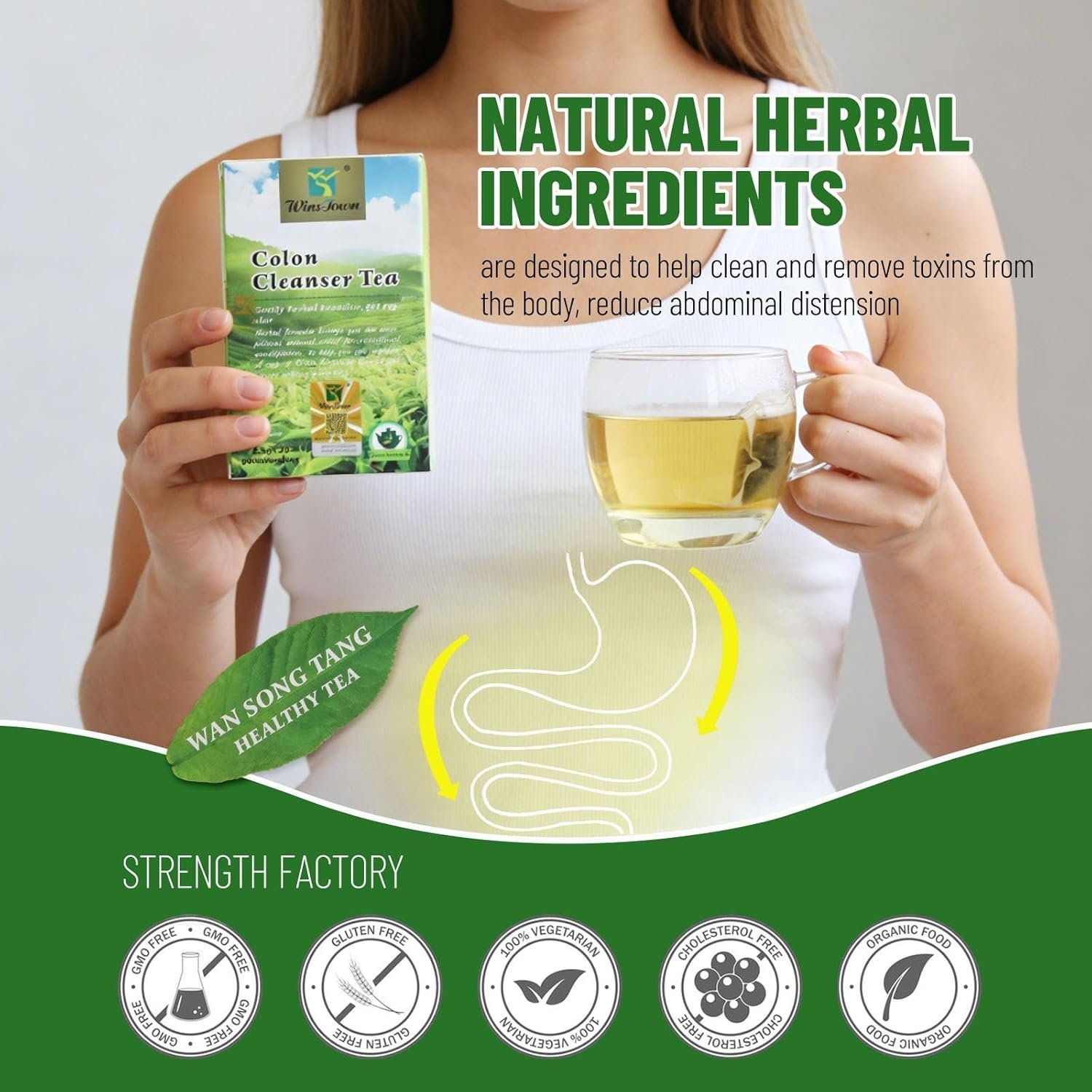 Colon Cleanser Tea, Natural Herbal Blend, 20 Teabags | Supports Regularity & Gut Comfort, Relieve Bloating, Digestive Health - Image 3